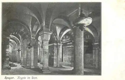 Postcard Germany Rhineland-Palatinate Speyer krypta im dom
