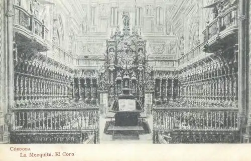 Postcard Spain Cordoba Mezquita silleria del Coro