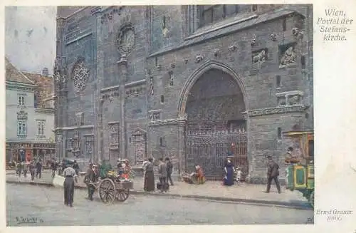 Postcard Austria Wien Stephanskirche portal