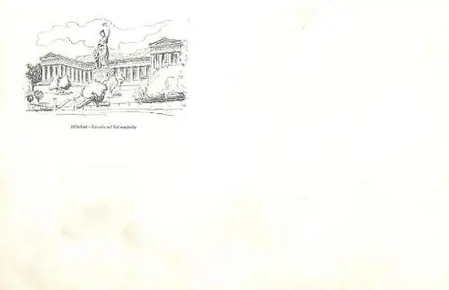Muenchen Bavaria monument old greetings card
