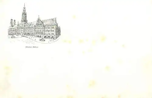 Muenchen Rathaus old greetings card