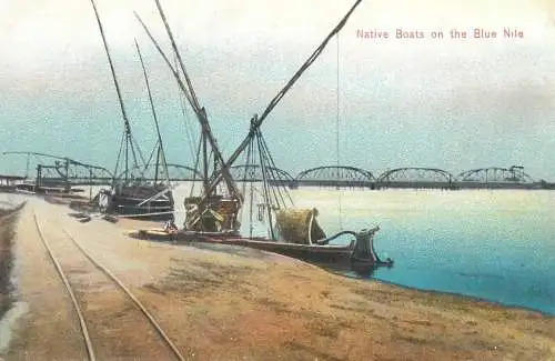 Egypt native boats on the Blue Nile
