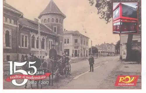 Romania Ramnicu Valcea Palatul Postelor & Hotelul Bulevard carte aniversara Posta Romana repro postcard