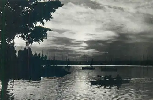 Postcard Hungary Alkonyat a Balatonon