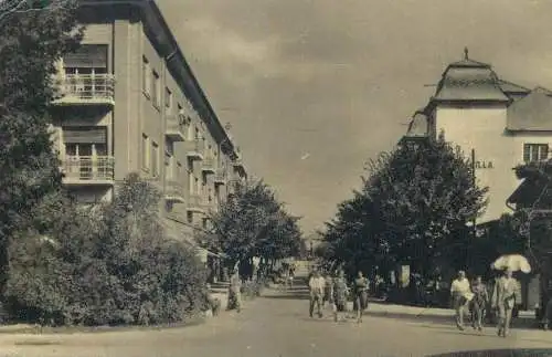 Postcard Hungary Heviz Gyogyfurdo Utcareszlet 1960