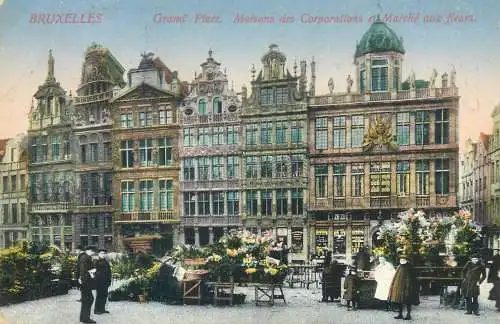 Belgium Bruxelles Grand Place Maisons des Corporations et Marche aux fleurs