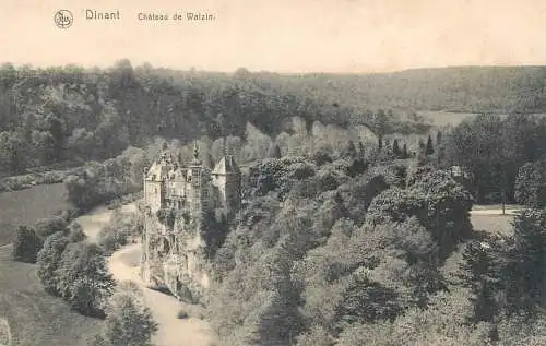 Belgium Dinant Chateau de Walzin aerial view
