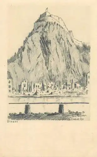 Belgium Dinant signed drawing