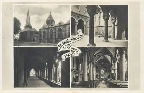 Germany Essen Munsterkirche mit Vorhof Kreuzgang und Innenansicht