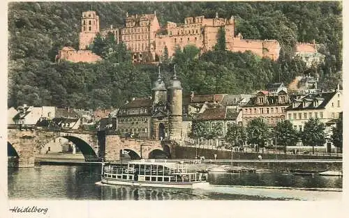 Germany Heidelberg ship vessel bridge castle
