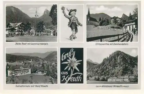 Germany Gruss aus Dorf Kreuth multi view edelweiss alpenblumen