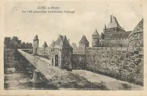 Postcard Germany Zons a Rhein um 1400 ehemalige kurkolnische Festung