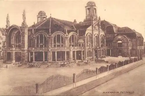 Postcard Germany Mannheim Festhalle