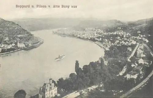 Postcard Germany Boppard u Filsen v alte Burg aus