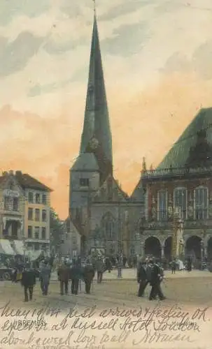 Postcard Germany Bremen marktplatz