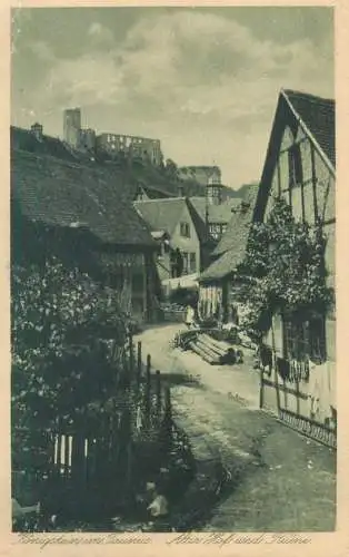 Postcard Germany Konigstein Alter Hof und ruins