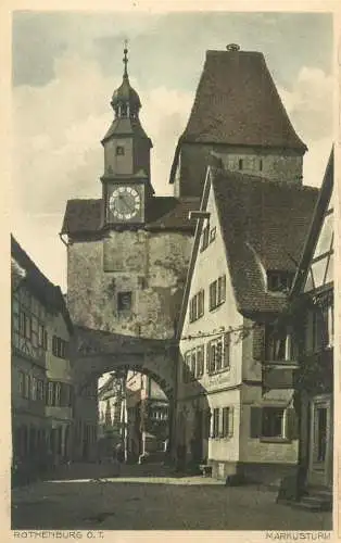 Postcard Germany Rothenburg markusturm