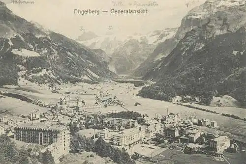 Postcard Germany Engelberg aerial panorama