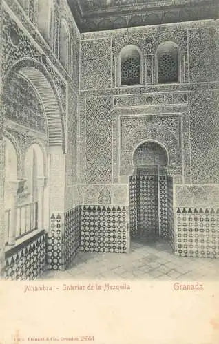 Postcard Spain Granada Alhambra mirador de Mezquita
