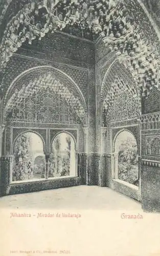 Postcard Spain Granada Alhambra mirador de lindaraja
