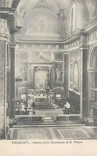 Postcard Italy Frascati interno della cattedrale di S. Pietro