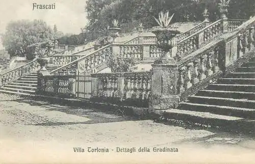 Postcard Italy Frascati villa Torlonia Dettagli fella Gradinata