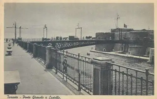 Postcard Italy Taranto ponte Girevole e castello