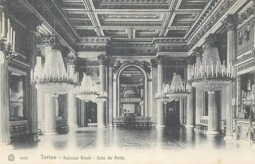 Postcard Italy Torino palazzo reale sala da Ballo