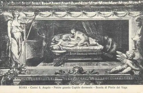 Postcard Italy Roma (Rome) > Castel Sant'Angelo psiche guarda Cupide dormente scuola di Pierin del Vaga