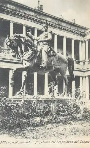 Postcard Italy Milano monumento a Napoleone III nel palazzo del Senato