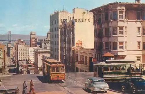 Postcard United States CA - California > San Francisco cable cars tram 1959
