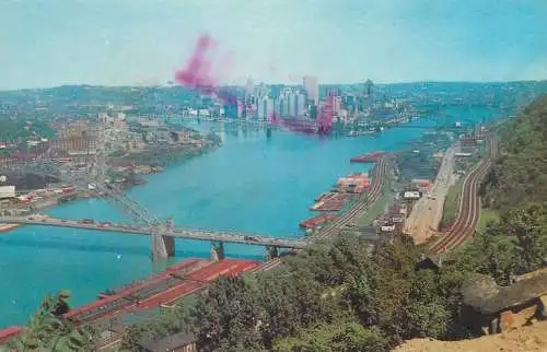Postcard United States PA - Pennsylvania > Pittsburgh panorama 1970