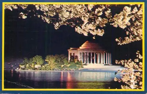 Postcard USA Washington DC The Jefferson memorial night