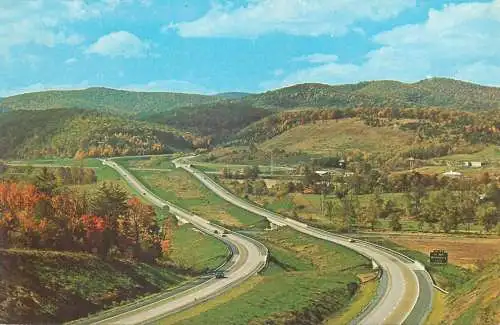 Postcard USA PA Keystone Shortway I-80 Milesburg