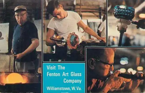 Postcard USA VA Williamstown Fenton art glass company