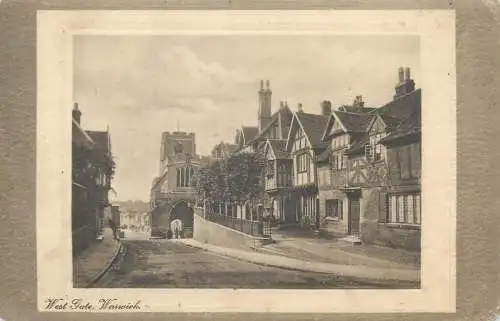postcard UK England warwick west gate
