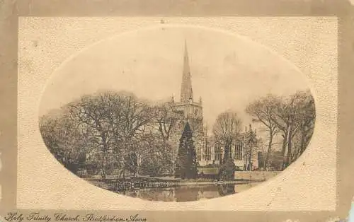postcard England Holy Trinity church Stratford on Avon