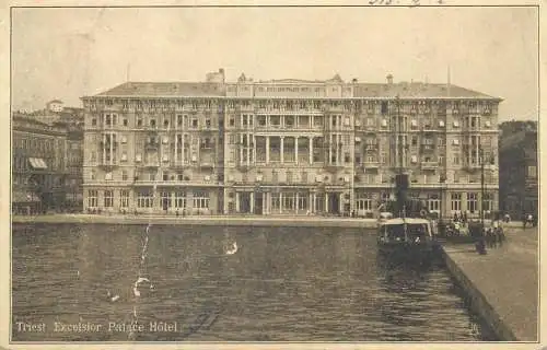 postcard Italy Trieste Excelsior Palace Hotel 1918