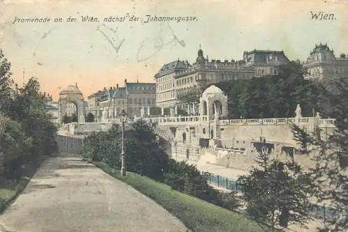 postcard Austria Vienna Promenade an der WienJohannesgasse