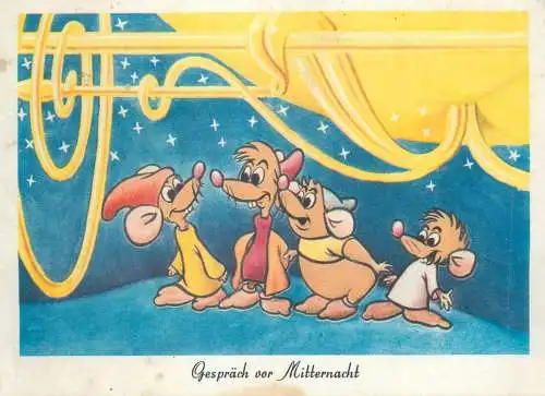 Comic postcard Cinderella Walt Disney farbfilm humanized mice