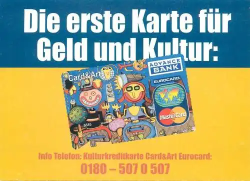 Advertising postcard Germany kulturkreditkarte card and art eurocard