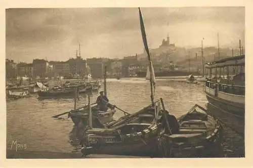 Postcard France Marseille boats harbour