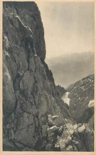 Postcard Germany Klettern im Fels in der Wand Trettach Westwand