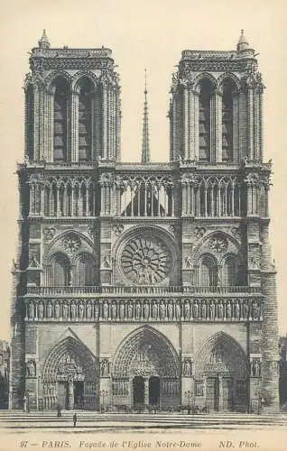Postcard France Paris > Notre Dame de Paris facade