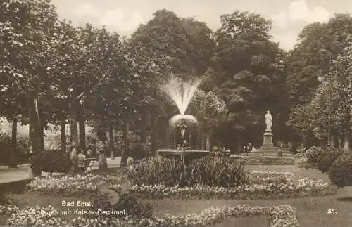 Germany Bad Ems Anlagen mit Kaiser-Denkmal