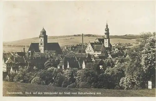 Germany Donauworth Blick auf den Mittelpunkt der Stadt vom Kalvarienberg aus