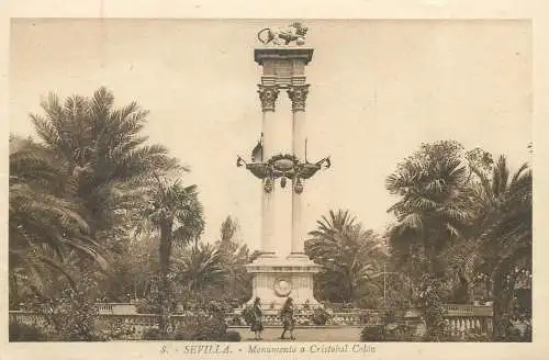 Spain Sevilla Monumento a Cristobal Colon