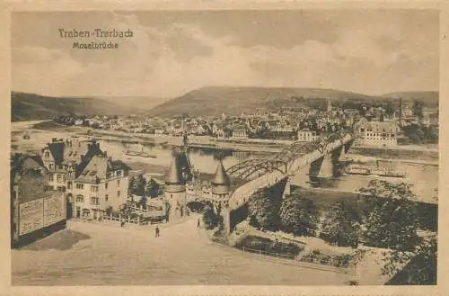 France Traben-Trabach Moselbrucke panoramic view