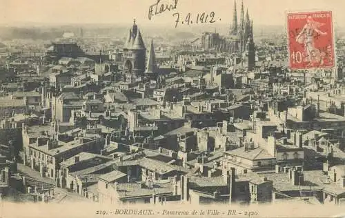 France Bordeaux panorama de la ville 1912 photo