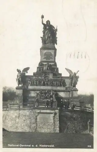 Postcard Germany Niederwald national denkmal